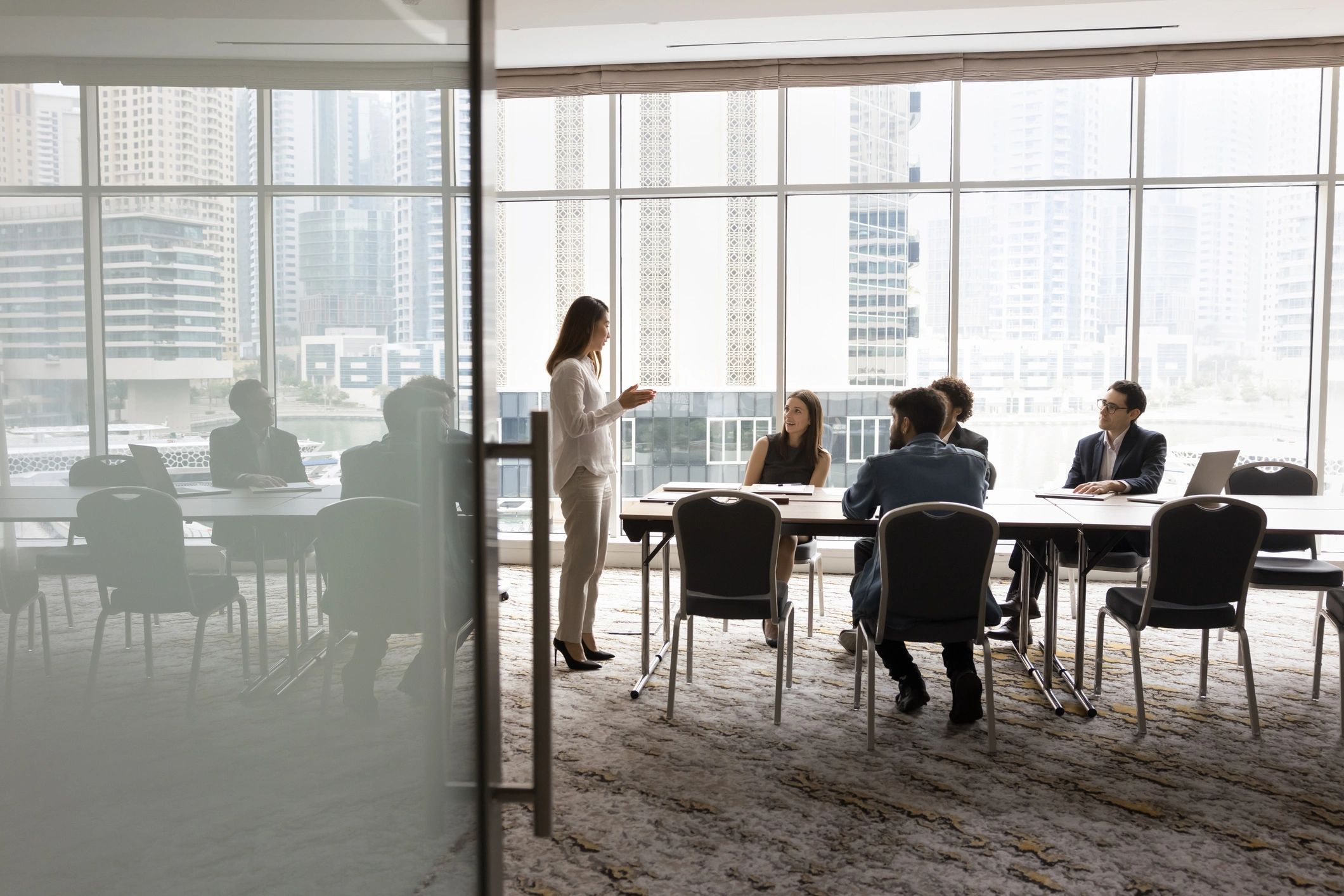 Multiethnic business consulting team in a strategy meeting