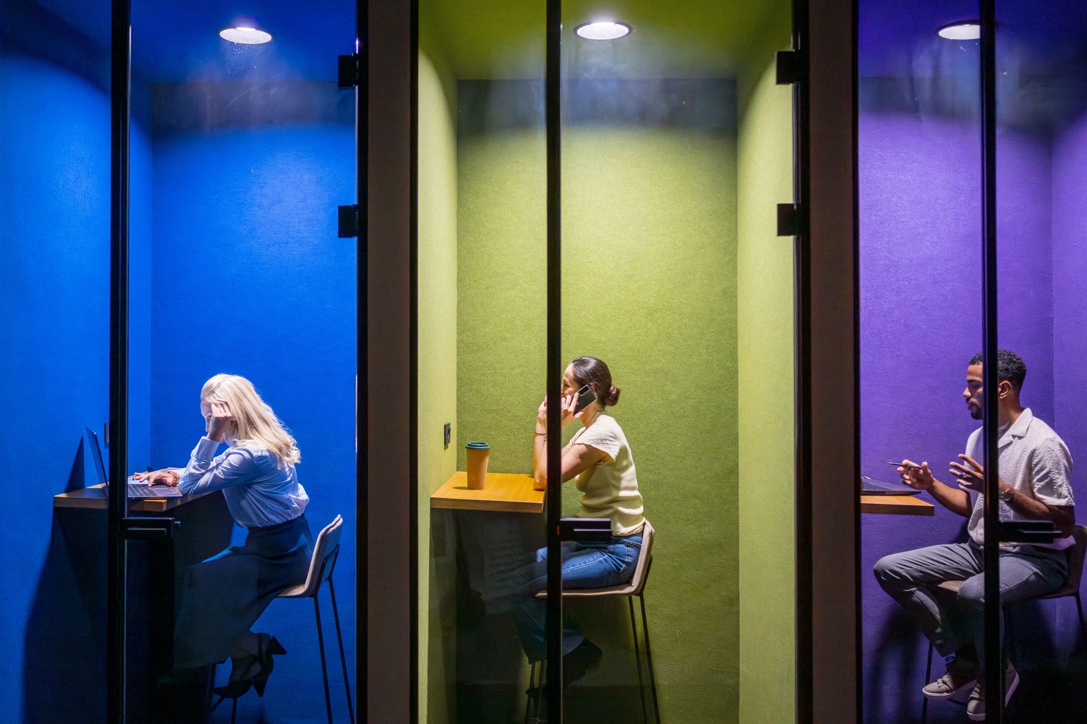 Global business strategy meeting in a modern office